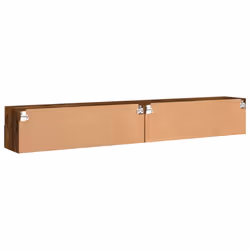 vidaXL TV Wall Cabinets Floating TV Unit 2 pcs Smoked Oak Engineered Wood - Additional view 8