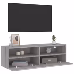 vidaXL TV Wall Cabinet Wall-mounted TV Cabinet Grey Sonoma Engineered Wood - Additional view 4
