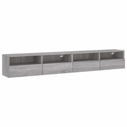 vidaXL TV Wall Cabinets Floating TV Unit 2 pcs Grey Sonoma Engineered Wood
