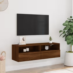 vidaXL TV Wall Cabinet Wall-mounted TV Cabinet Stand Brown Oak Engineered Wood