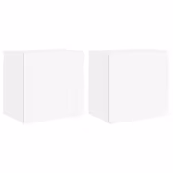 vidaXL TV Wall Cabinets Wall Mounted TV Units 2 pcs White Engineered Wood
