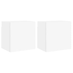 vidaXL TV Wall Cabinets Wall Mounted TV Units 2 pcs White Engineered Wood
