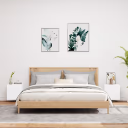 vidaXL TV Wall Cabinets Wall Mounted TV Units 2 pcs White Engineered Wood