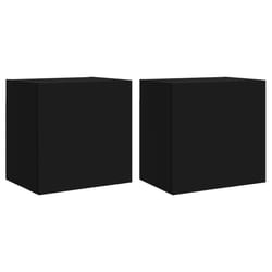 vidaXL TV Wall Cabinets Wall Mounted TV Units 2 pcs Black Engineered Wood