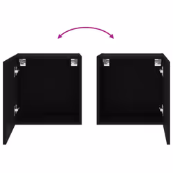vidaXL TV Wall Cabinets Wall Mounted TV Units 2 pcs Black Engineered Wood - Additional view 10