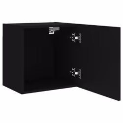 vidaXL TV Wall Cabinets Wall Mounted TV Units 2 pcs Black Engineered Wood - Additional view 6