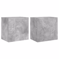 vidaXL TV Wall Cabinets Floating TV Unit 2 pcs Concrete Grey Engineered Wood