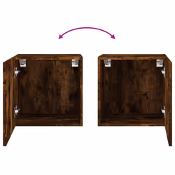 vidaXL TV Wall Cabinets Floating TV Unit 2 pcs Smoked Oak Engineered Wood - Additional view 10