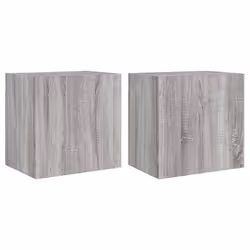 vidaXL TV Wall Cabinets Floating TV Unit 2 pcs Grey Sonoma Engineered Wood