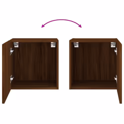 vidaXL TV Wall Cabinets Wall Mounted TV Units 2 pcs Brown Oak Engineered Wood - Additional view 10