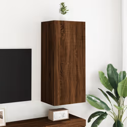 vidaXL TV Wall Cabinet Wall-mounted TV Cabinet Stand Brown Oak Engineered Wood