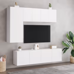 vidaXL TV Cabinets Wall-mounted Floating TV Unit Floating Shelves TV Stand - white, 60 x 30 x 41 cm/ 2 pcs