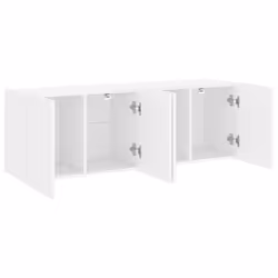 vidaXL TV Cabinets Wall-mounted Floating TV Unit Floating Shelves TV Stand - white, 60 x 30 x 41 cm/ 2 pcs - Additional view 5