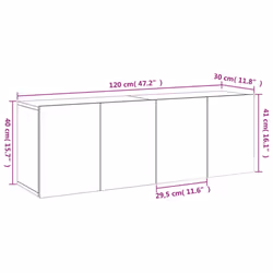 vidaXL TV Cabinets Wall-mounted Floating TV Unit Floating Shelves TV Stand - concrete grey, 60 x 30 x 41 cm/ 2 pcs