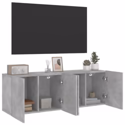 vidaXL TV Cabinets Wall-mounted Floating TV Unit Floating Shelves TV Stand - concrete grey, 60 x 30 x 41 cm/ 2 pcs - Additional view 4