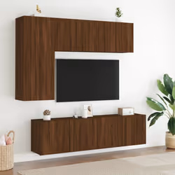 vidaXL TV Cabinets Wall-mounted Floating TV Unit Floating Shelves TV Stand - brown oak, 60 x 30 x 41 cm/ 2 pcs