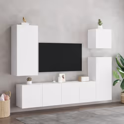 vidaXL TV Cabinets Wall-mounted Floating TV Unit Floating Shelves TV Stand - white, 80 x 30 x 41 cm/ 2 pcs