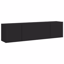 vidaXL TV Cabinets Wall-mounted Floating TV Unit Floating Shelves TV Stand - black, 80 x 30 x 41 cm/ 2 pcs