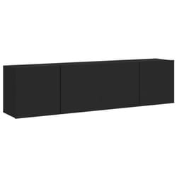 vidaXL TV Cabinets Wall-mounted Floating TV Unit Floating Shelves TV Stand - black, 80 x 30 x 41 cm/ 2 pcs