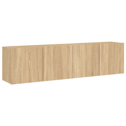 vidaXL TV Cabinets Wall-mounted Floating TV Unit Floating Shelves TV Stand - sonoma oak, 80 x 30 x 41 cm/ 2 pcs