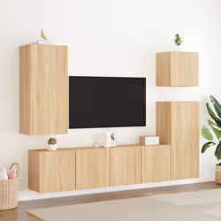 vidaXL TV Cabinets Wall-mounted Floating TV Unit Floating Shelves TV Stand - sonoma oak, 80 x 30 x 41 cm/ 2 pcs