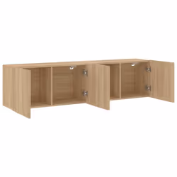 vidaXL TV Cabinets Wall-mounted Floating TV Unit Floating Shelves TV Stand - sonoma oak, 80 x 30 x 41 cm/ 2 pcs - Additional view 5