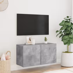vidaXL TV Cabinets Wall-mounted Floating TV Unit Floating Shelves TV Stand - concrete grey, 80 x 30 x 41 cm/ 1 pcs