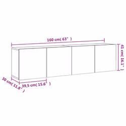 vidaXL TV Cabinets Wall-mounted Floating TV Unit Floating Shelves TV Stand - concrete grey, 80 x 30 x 41 cm/ 2 pcs