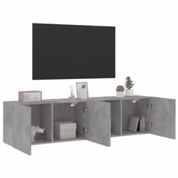 vidaXL TV Cabinets Wall-mounted Floating TV Unit Floating Shelves TV Stand - concrete grey, 80 x 30 x 41 cm/ 2 pcs - Additional view 4