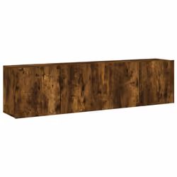 vidaXL TV Cabinets Wall-mounted Floating TV Unit Floating Shelves TV Stand - smoked oak, 80 x 30 x 41 cm/ 2 pcs