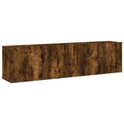vidaXL TV Cabinets Wall-mounted Floating TV Unit Floating Shelves TV Stand - smoked oak, 80 x 30 x 41 cm/ 2 pcs