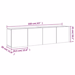 vidaXL TV Cabinets Wall-mounted Floating TV Unit Floating Shelves TV Stand - smoked oak, 80 x 30 x 41 cm/ 2 pcs