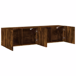 vidaXL TV Cabinets Wall-mounted Floating TV Unit Floating Shelves TV Stand - smoked oak, 80 x 30 x 41 cm/ 2 pcs - Additional view 5