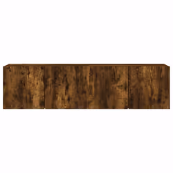 vidaXL TV Cabinets Wall-mounted Floating TV Unit Floating Shelves TV Stand - smoked oak, 80 x 30 x 41 cm/ 2 pcs - Additional view 6