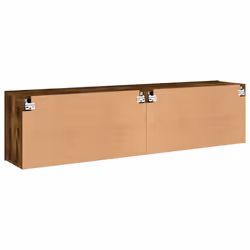 vidaXL TV Cabinets Wall-mounted Floating TV Unit Floating Shelves TV Stand - smoked oak, 80 x 30 x 41 cm/ 2 pcs - Additional view 8