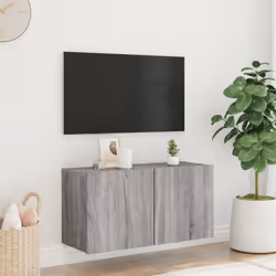 vidaXL TV Cabinets Wall-mounted Floating TV Unit Floating Shelves TV Stand - grey sonoma, 80 x 30 x 41 cm/ 1 pcs