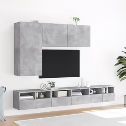 vidaXL TV Cabinets Wall-mounted Floating TV Unit Floating Shelves TV Stand - concrete grey, 100 x 30 x 41 cm/ 1 pcs - Additional view 10