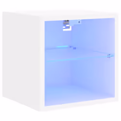 vidaXL TV Wall Cabinet with LED Lights Floating Wall Mounted TV Cabinet White