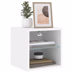 vidaXL TV Wall Cabinet with LED Lights Floating Wall Mounted TV Cabinet White - Additional view 5