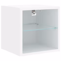 vidaXL TV Wall Cabinet with LED Lights Floating Wall Mounted TV Cabinet White - Additional view 6