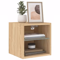 vidaXL TV Wall Cabinet with LED Lights Floating TV Unit TV Cabinet Sonoma Oak - Additional view 5
