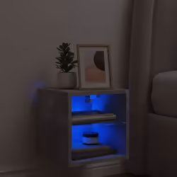 vidaXL TV Wall Cabinet with LED Lights Wall Mounted TV Units Concrete Grey - Additional view 2