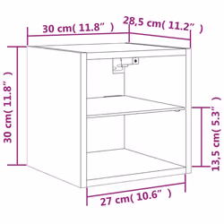 vidaXL TV Wall Cabinet with LED Lights Wall Mounted TV Units Concrete Grey - Additional view 3