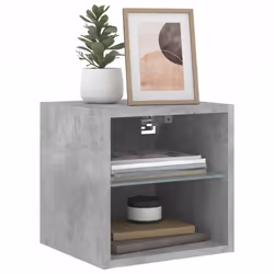 vidaXL TV Wall Cabinet with LED Lights Wall Mounted TV Units Concrete Grey - Additional view 5