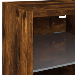 vidaXL TV Wall Cabinet with LED Lights Floating TV Unit TV Cabinet Smoked Oak - Additional view 10
