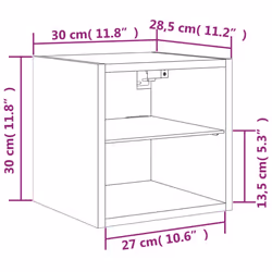 vidaXL TV Wall Cabinet with LED Lights Floating TV Unit TV Cabinet Smoked Oak