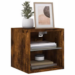 vidaXL TV Wall Cabinet with LED Lights Floating TV Unit TV Cabinet Smoked Oak - Additional view 5