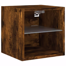 vidaXL TV Wall Cabinet with LED Lights Floating TV Unit TV Cabinet Smoked Oak - Additional view 6