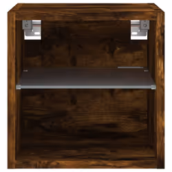vidaXL TV Wall Cabinets with LED Lights Floating TV Unit 2 pcs Smoked Oak - Additional view 8
