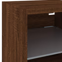 vidaXL TV Wall Cabinet with LED Lights Floating TV Unit TV Cabinet Brown Oak - Additional view 10